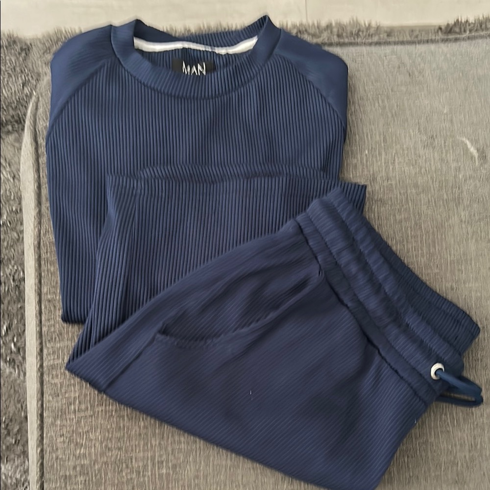 Boohoo Man Ribbed Lounge Set
